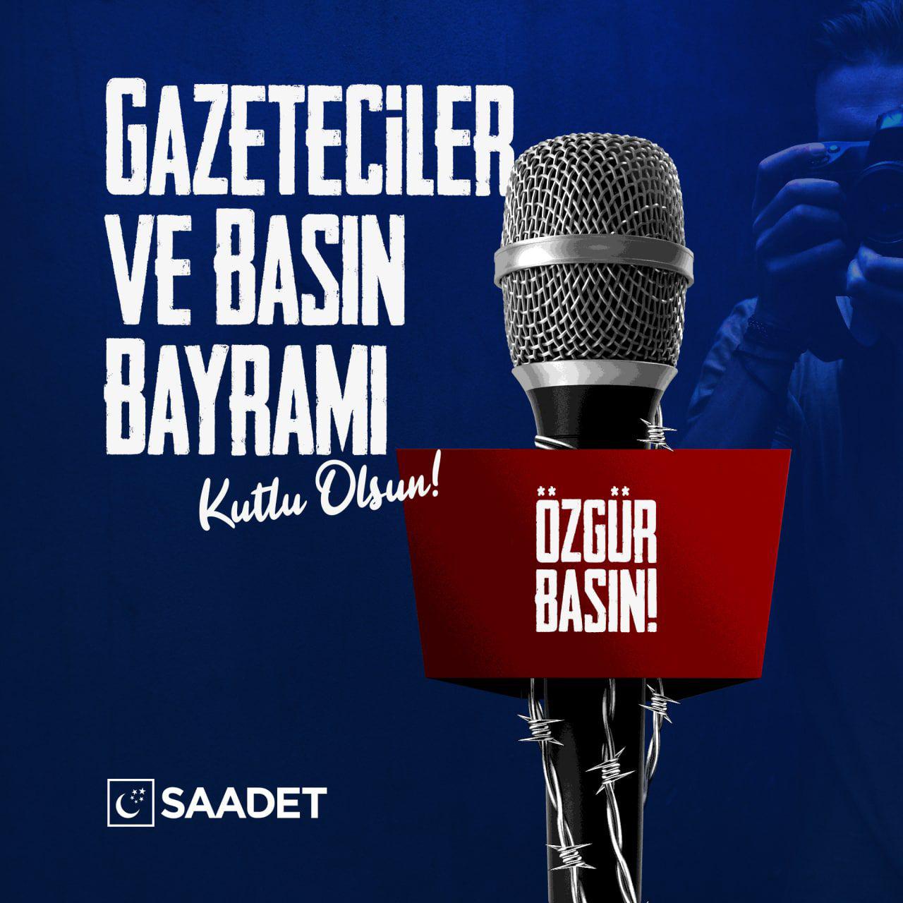 Saadet Partisi Afyon İl Başkanı Gazetecilerin gününü kutladı!